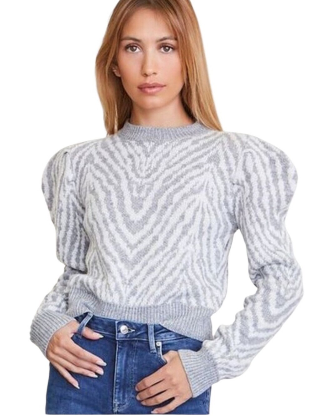 Women's Forever 21 Puff Sleeve Sweater Sz Small